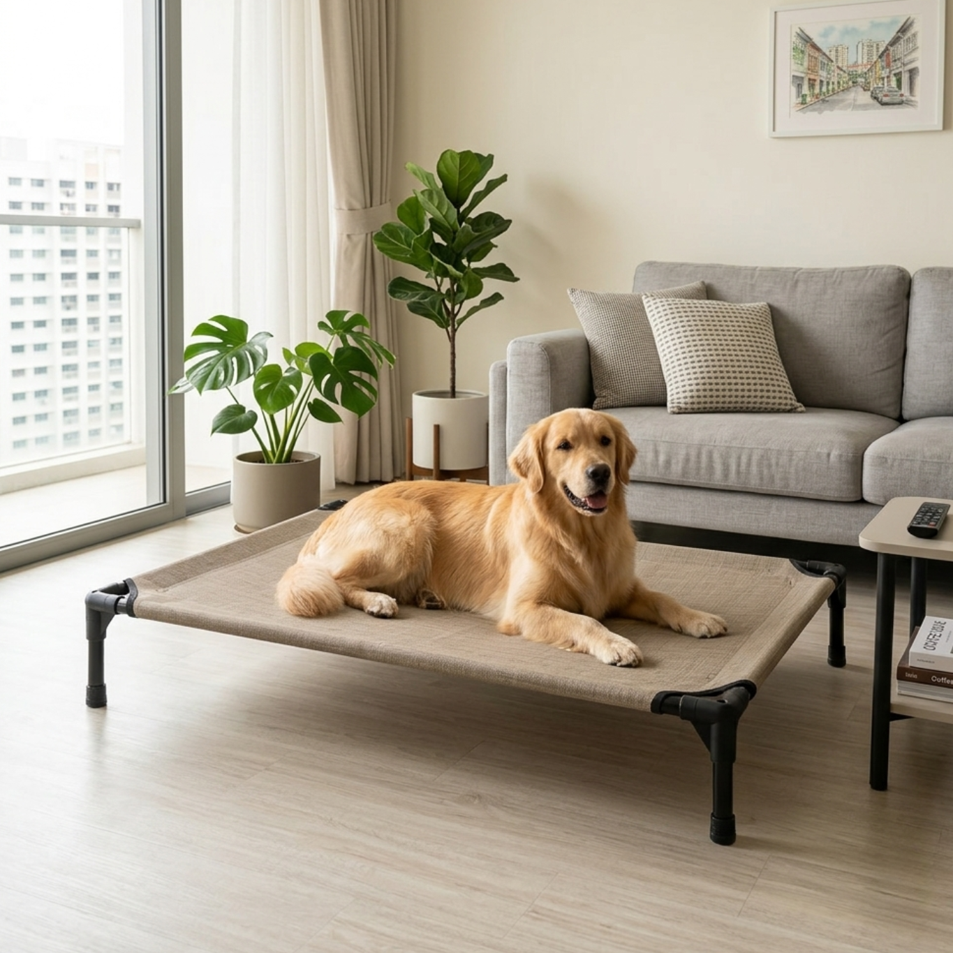 Goodest Friend Premium Cooling Elevated Dog Mesh Bed - Portable Raised Mesh Pet Bed for Indoor & Outdoor