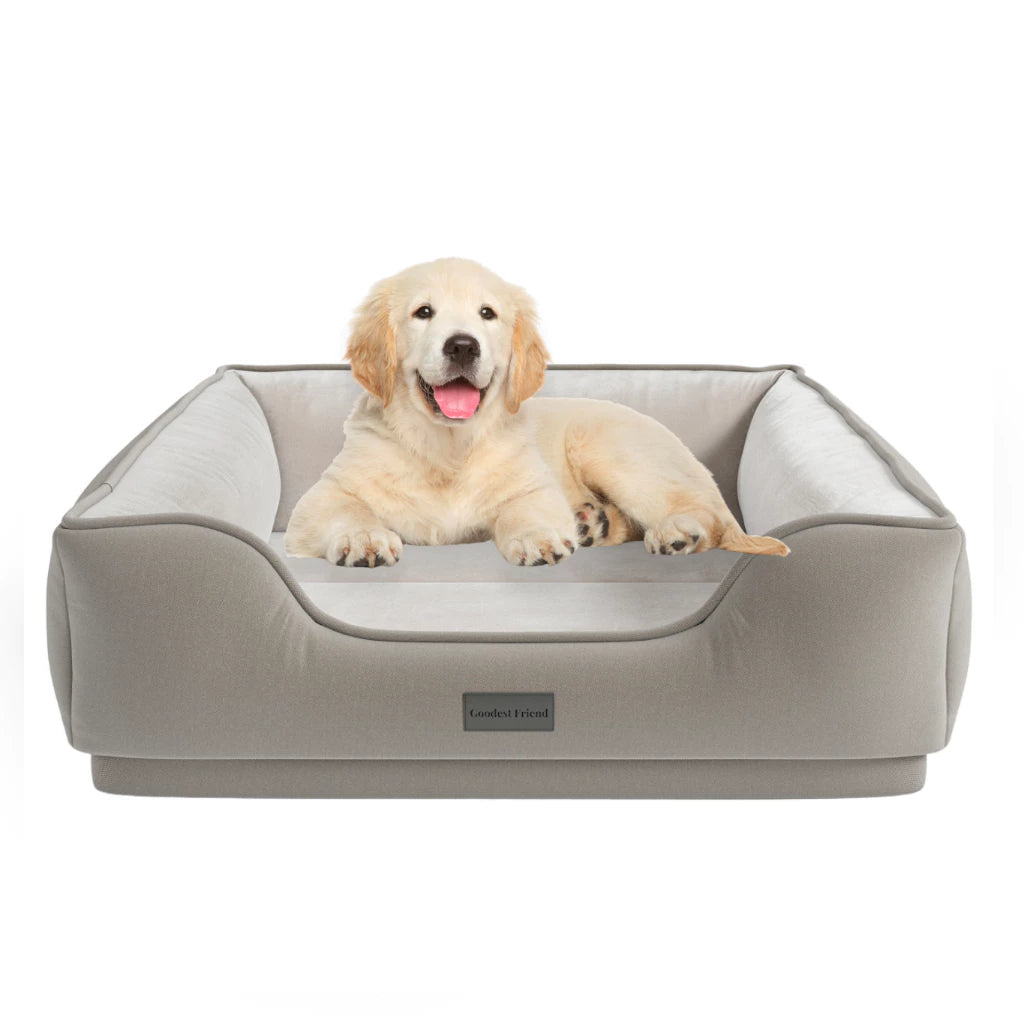 Goodest Friend Premium Orthopedic Pet Sofa Bed for Dogs & Cats | Removable Washable Cover | Modern Grey | Anti-Slip Base